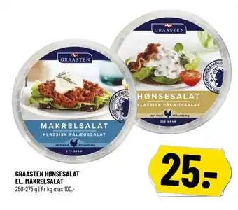 Løvbjerg GRAASTEN HØNSESALAT EL. MAKRELSALAT tilbud