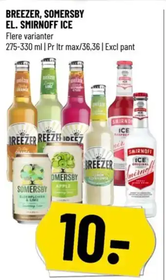 Løvbjerg BREEZER, SOMERSBY EL. SMIRNOFF ICE tilbud