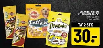 Løvbjerg DREAMIES, WHISKAS EL. PEDIGREE SNACKS tilbud