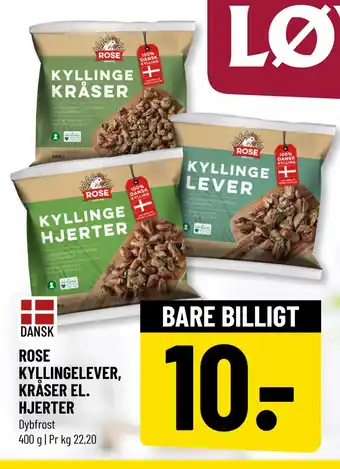 Løvbjerg ROSE KYLLINGELEVER, KRÅSER EL. HJERTER tilbud