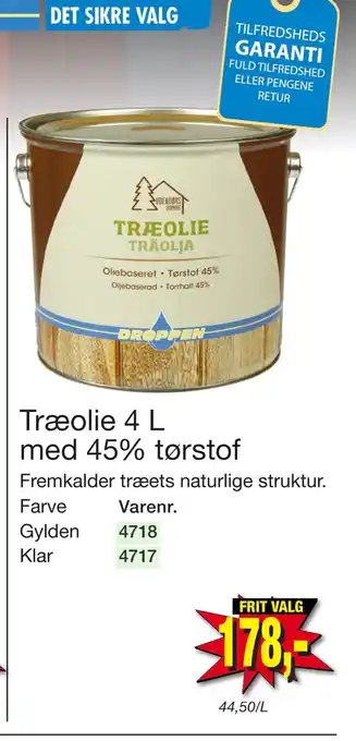 Harald Nyborg Træolie 4 L med 45% tørstof tilbud