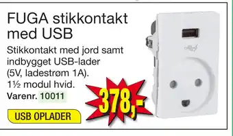 Harald Nyborg FUGA stikkontakt med USB tilbud