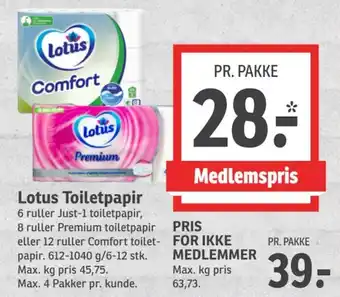 SPAR Lotus Toiletpapir tilbud