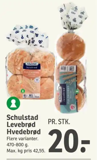 SPAR Schulstad Levebrød Hvedebrød tilbud