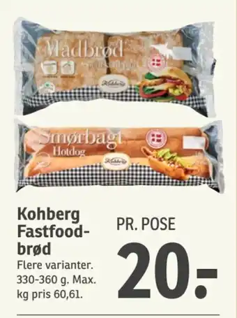 SPAR Kohberg Fastfood- brød tilbud