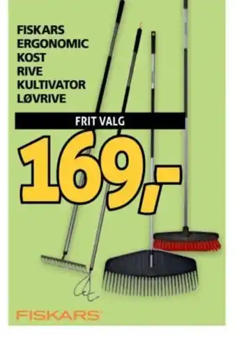 XL-BYG FISKARS ERGONOMIC KOST RIVE KULTIVATOR LØVRIVE tilbud