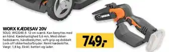 XL-BYG WORX KÆDESAV 20V tilbud