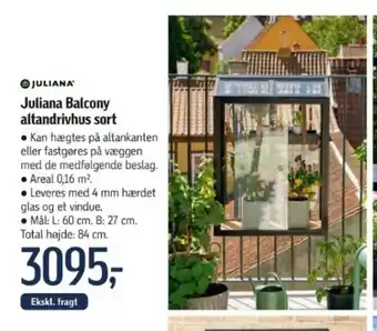 Føtex Juliana Balcony altandrivhus sort tilbud