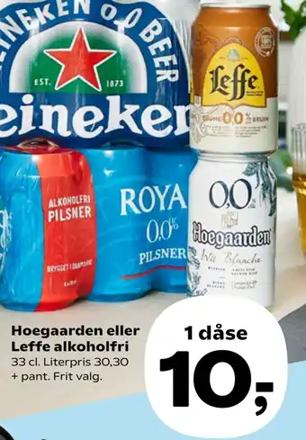 SuperBrugsen Hoegaarden eller Leffe alkoholfri tilbud