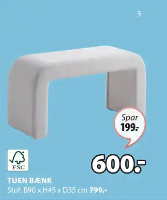 JYSK TUEN BÆNK tilbud