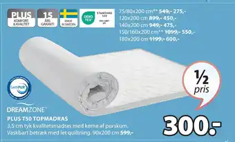JYSK PLUS T50 TOPMADRAS tilbud