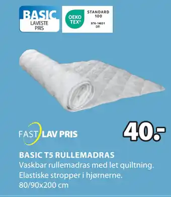 JYSK BASIC T5 RULLEMADRAS tilbud