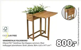 JYSK VANDREFALK FOLDEBORD tilbud