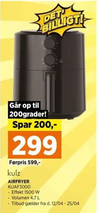 Power AIRFRYER KUAF3000 tilbud