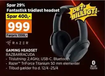 Power GAMING HEADSET RAZBARRACUDA tilbud