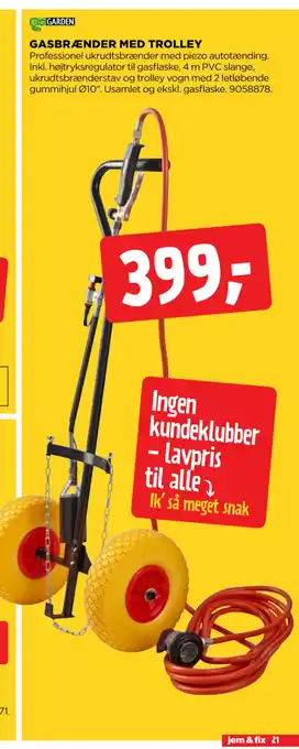 jem & fix GASBRÆNDER MED TROLLEY tilbud