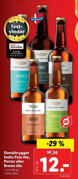 Danskbrygget India Pale Ale, Porter eller Brown Ale