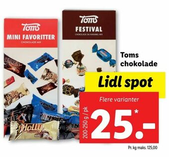 Let-Køb Toms chokolade tilbud