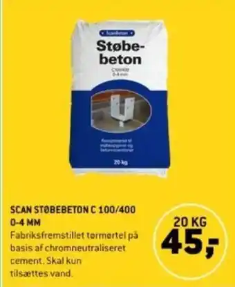XL-BYG SCAN STØBEBETON C 100/400 0-4 MM tilbud