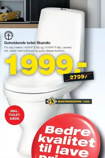 Bauhaus Gulvstående toilet Skandic tilbud