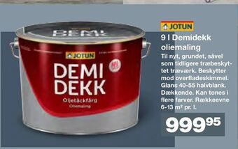 Bauhaus 9 l Demidekk oliemaling tilbud