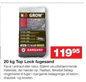 Bauhaus 20 kg Top Lock fugesand tilbud