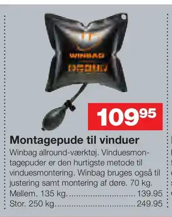 Montagepude til vinduer