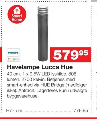 Bauhaus Havelampe Lucca Hue tilbud