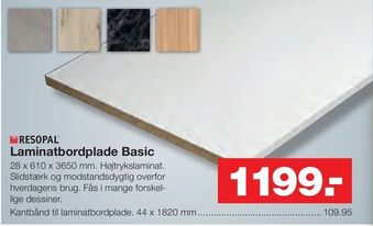 Bauhaus Laminatbordplade Basic tilbud