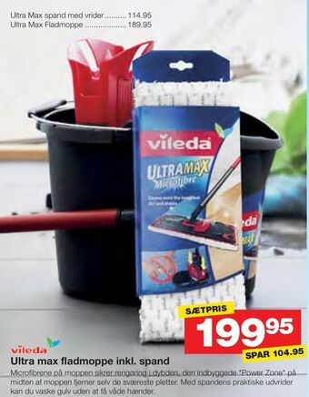 Bauhaus Ultra max fladmoppe inkl. spand tilbud