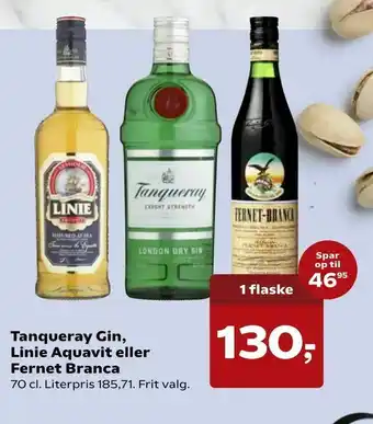 Dagli'Brugsen Tanqueray Gin, Linie Aquavit eller Fernet Branca tilbud