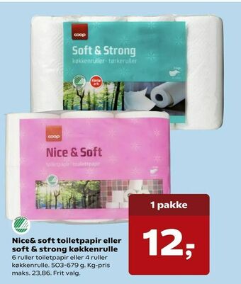 Nice& soft toiletpapir eller soft & strong køkkenrulle