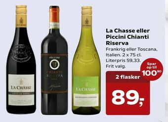 Dagli'Brugsen La Chasse eller Piccini Chianti Riserva tilbud