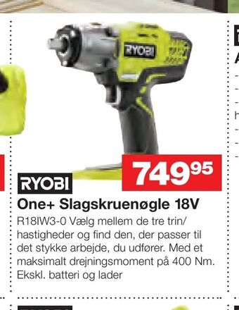 Bauhaus One+ Slagskruenøgle 18V tilbud