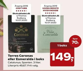 Kvickly Torres Coronas eller Esmeralda i boks tilbud