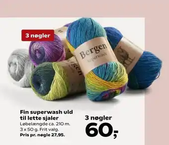 Kvickly Fin superwash uld til lette sjaler tilbud
