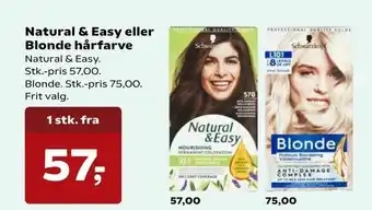 Kvickly Natural & Easy eller Blonde hårfarve tilbud