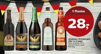 Kvickly Jacobsen, Grimbergen eller La trappe tilbud