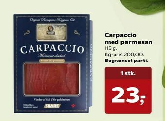 Kvickly Carpaccio med parmesan tilbud