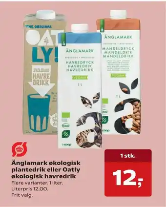 Kvickly Änglamark økologisk plantedrik eller Oatly økologisk havredrik tilbud