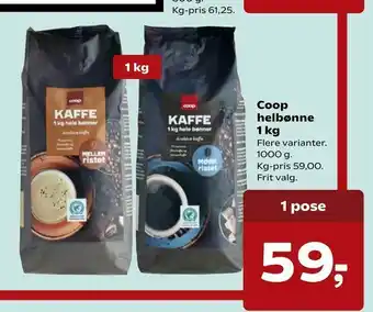 Kvickly Coop helbønne tilbud