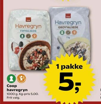 Kvickly Coop havregryn tilbud