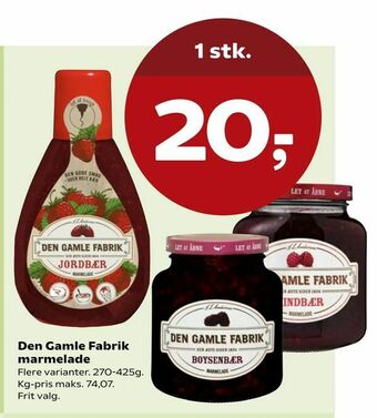 Kvickly Den Gamle Fabrik marmelade tilbud