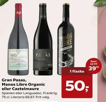 Kvickly Gran Pasas, Manos Libre Organic eller Castelmaure tilbud