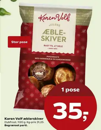 Kvickly Karen Volf æblerskiver tilbud