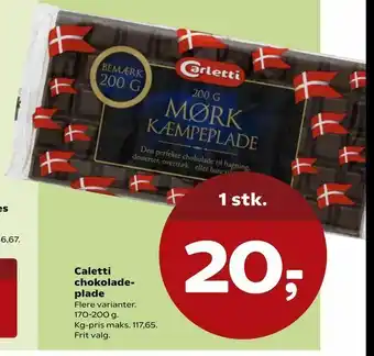 Kvickly Caletti chokolade- plade tilbud