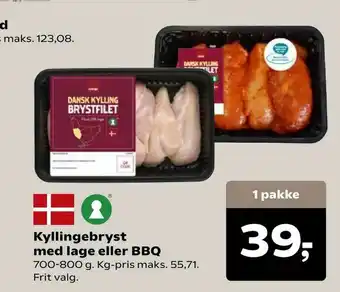 Kvickly Kyllingebryst med lage eller BBQ tilbud