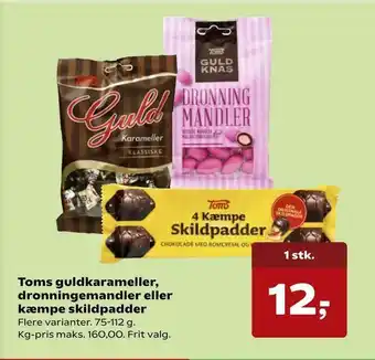 Kvickly Toms guldkarameller, dronningemandler eller kæmpe skildpadder tilbud