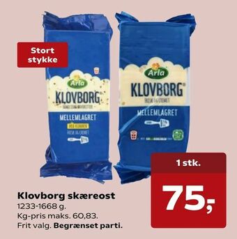 SuperBrugsen Klovborg skæreost tilbud