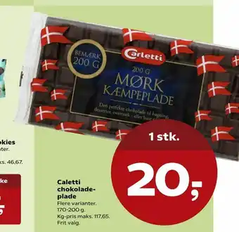 SuperBrugsen Caletti chokoladeplade tilbud